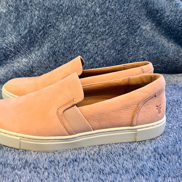 FRYE Ivy Slip On Sneakers Size 8.5 M Blush Marbled Sole Nubuck Leather Flatform - Picture 3 of 5